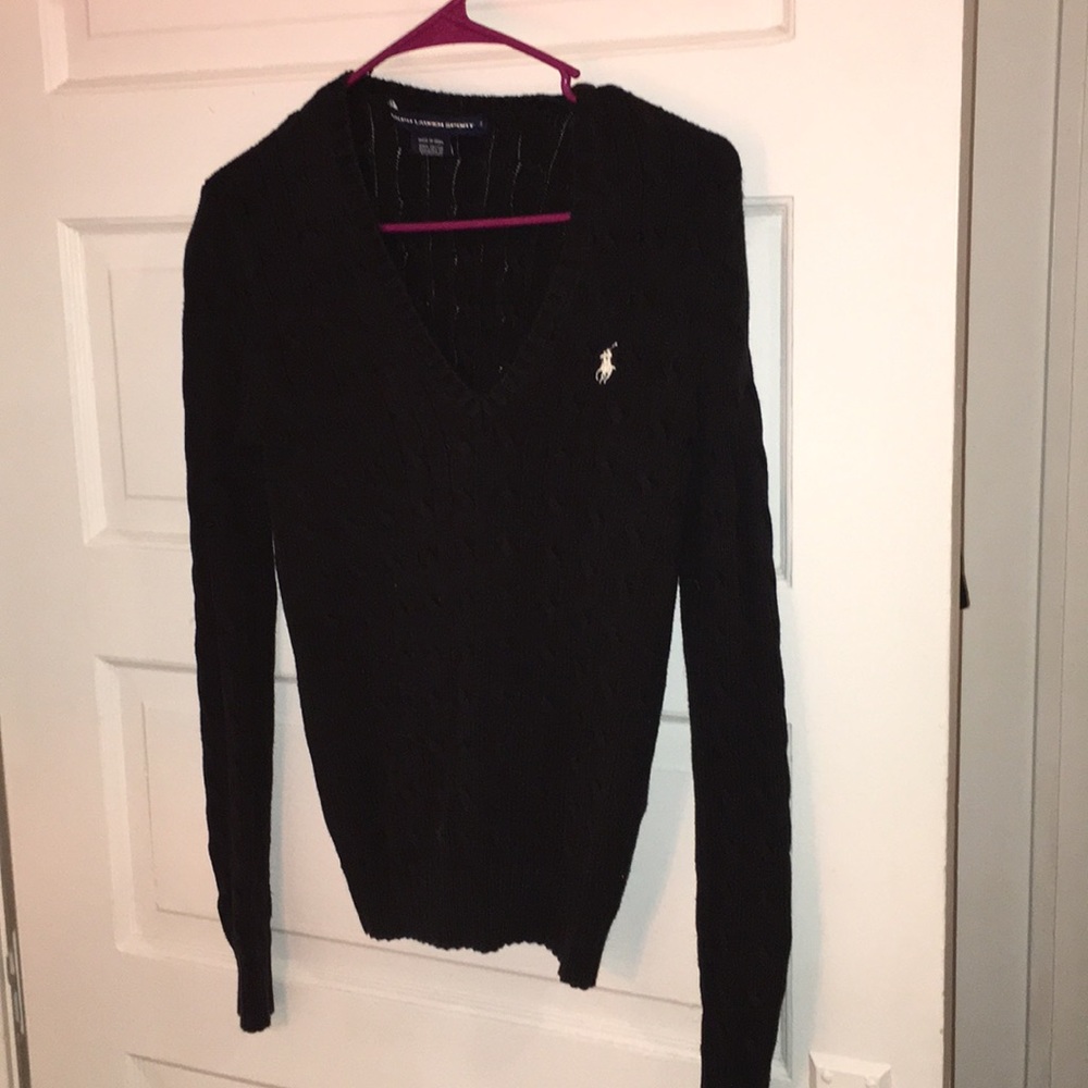 Black V-neck Ralph Lauren sweater